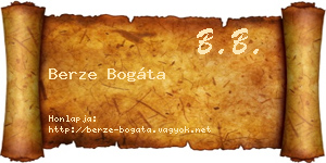 Berze Bogáta névjegykártya